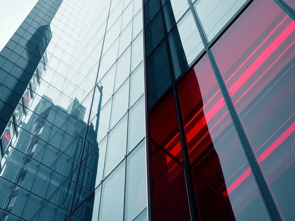High-contrast architectural photography of a modern steel an